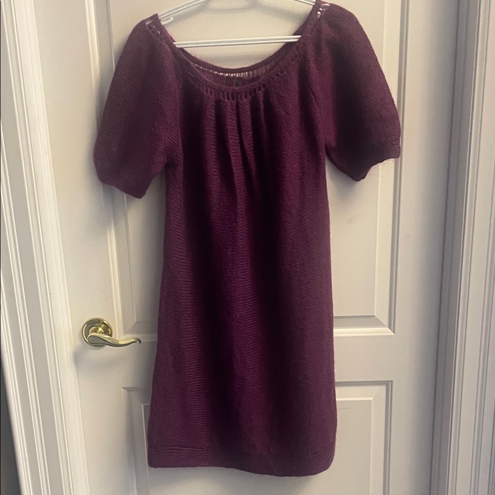 Stile Benetton Deep Purple Mohair Knit Midi Dress